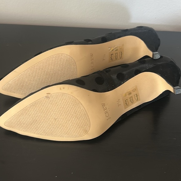 J. Crew Factory Esme mesh polka dot kitten heels shoes BC189 Black - Picture 6 of 12